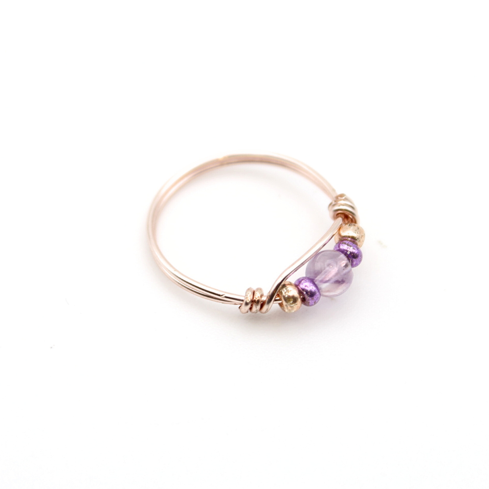 Amethyst & Rose Gold Ring