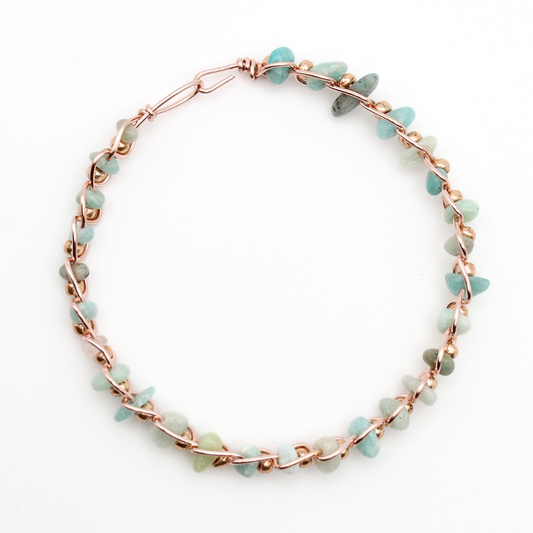 Amazonite Bangle Bracelet (with Clasp)