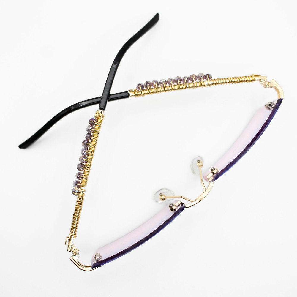Lavender Horizon Glasses with Glass Beads