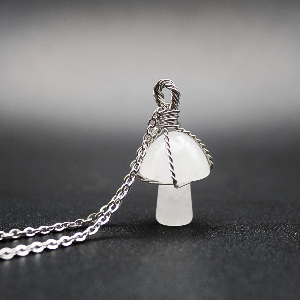 Clear Quartz Mushroom Necklace