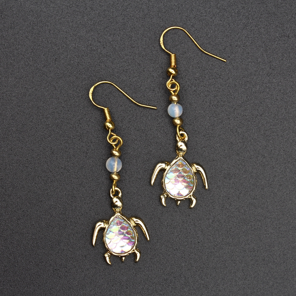 Sea Turtle Earrings w/ Opalite