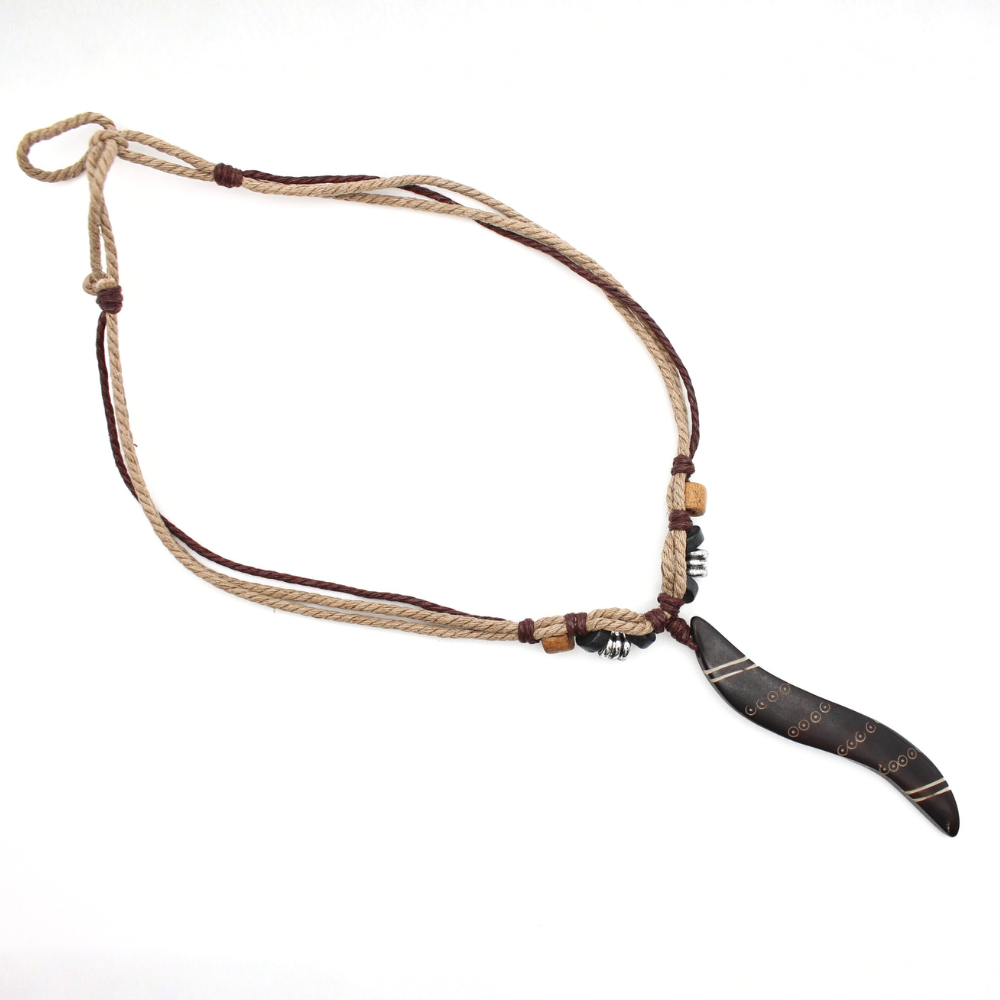 Worm - Carved Bone Necklace