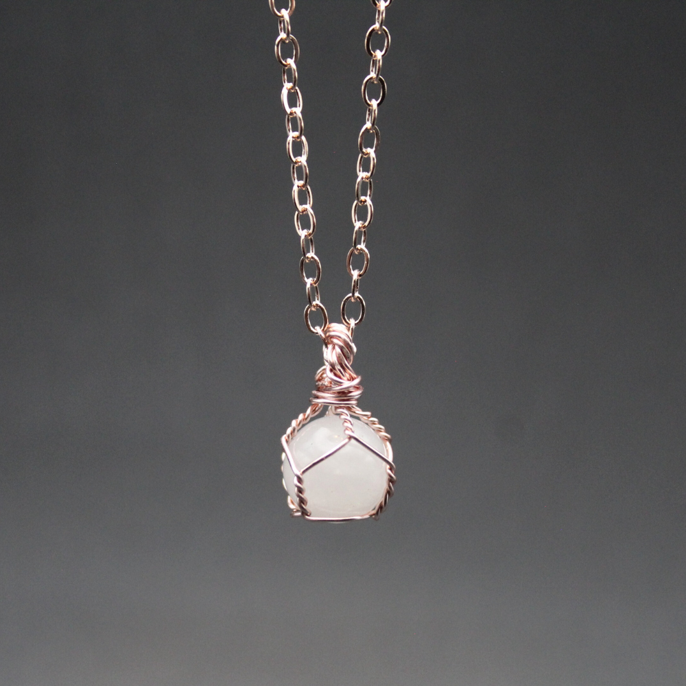 White Quartz Sphere Necklace