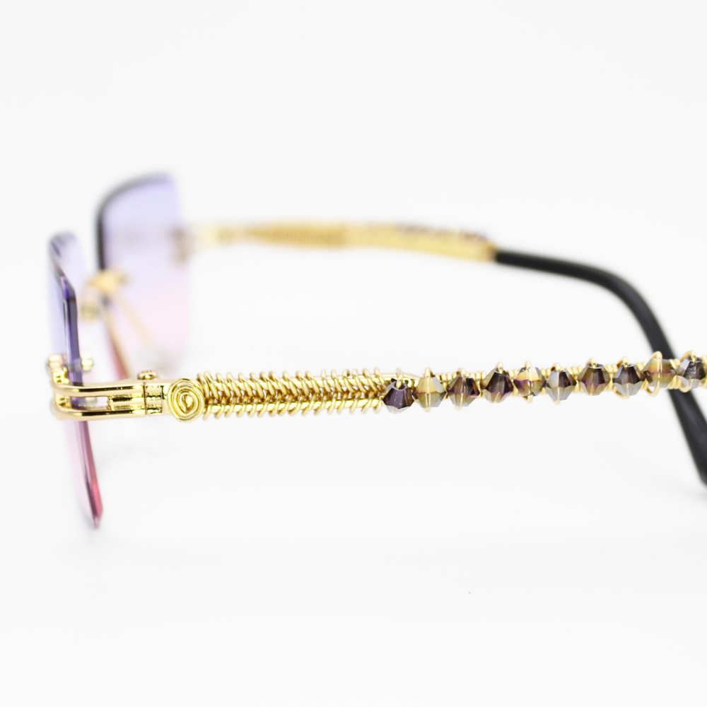 Lavender Horizon Glasses with Glass Beads