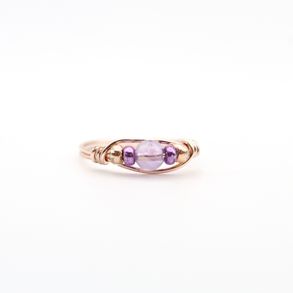 Amethyst & Rose Gold Ring