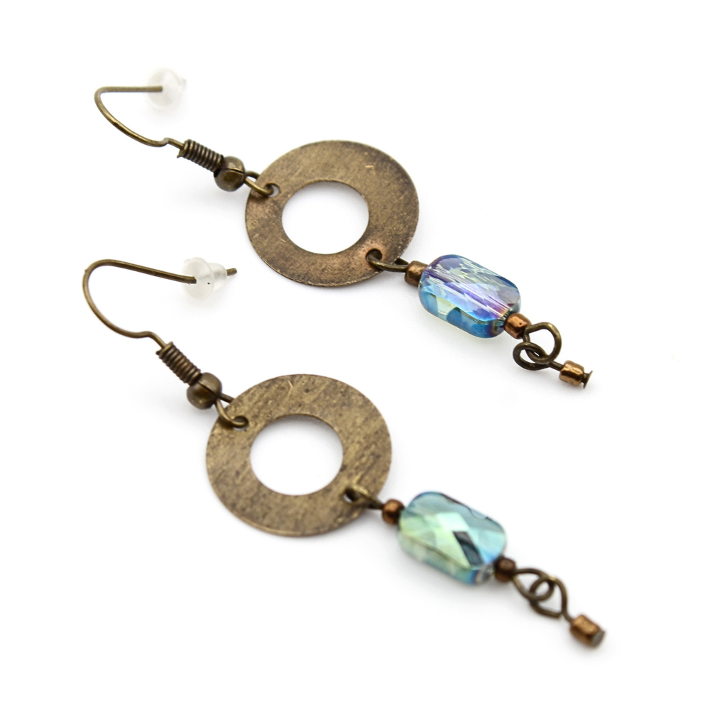 Bronze & Blue Earrings