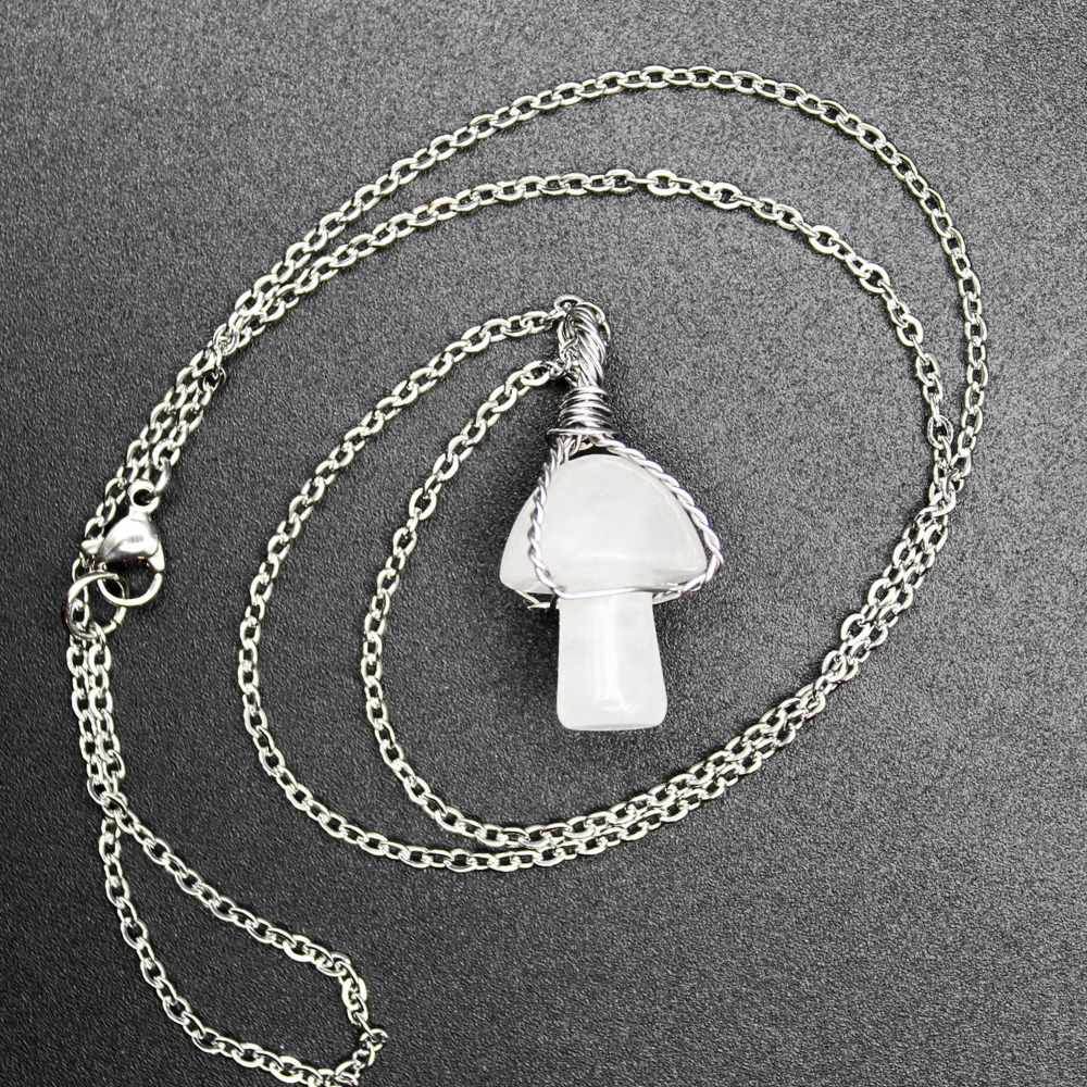 Clear Quartz Mushroom Necklace