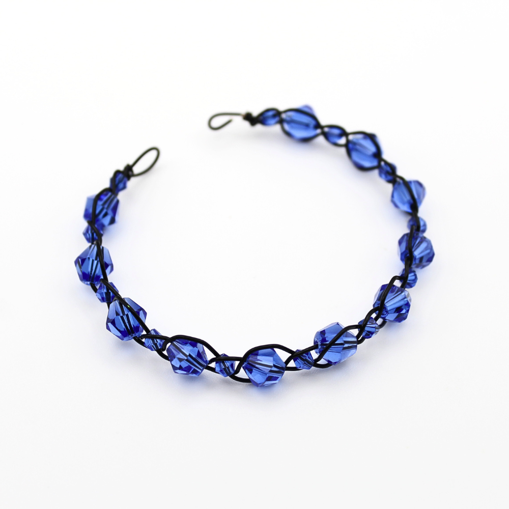 Black & Blue Bangle Bracelet (w/ Clasp)