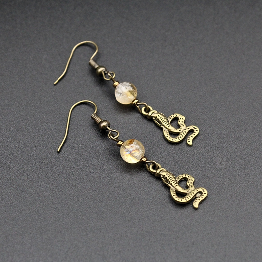 King Cobra Earrings w/ Citrine