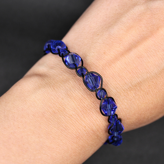 Black & Blue Bangle Bracelet (w/ Clasp)
