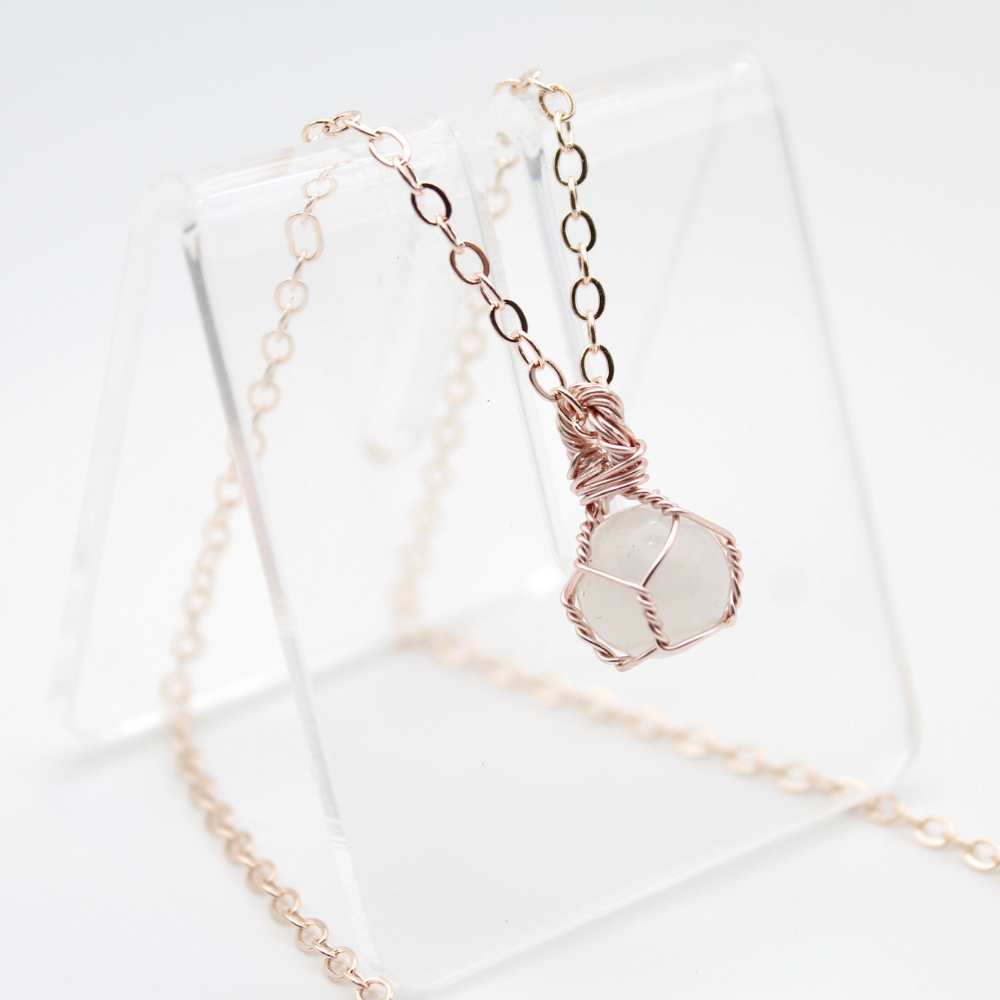 White Quartz Sphere Necklace
