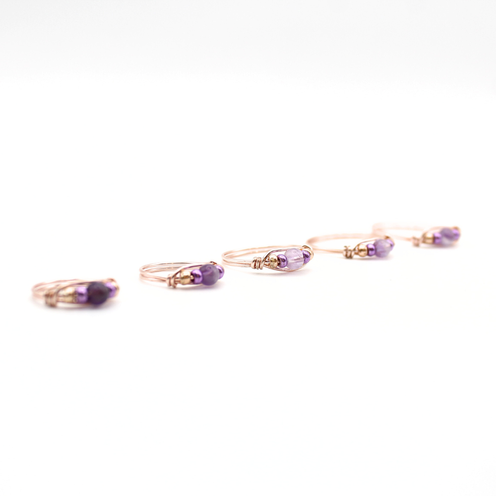 Amethyst & Rose Gold Ring
