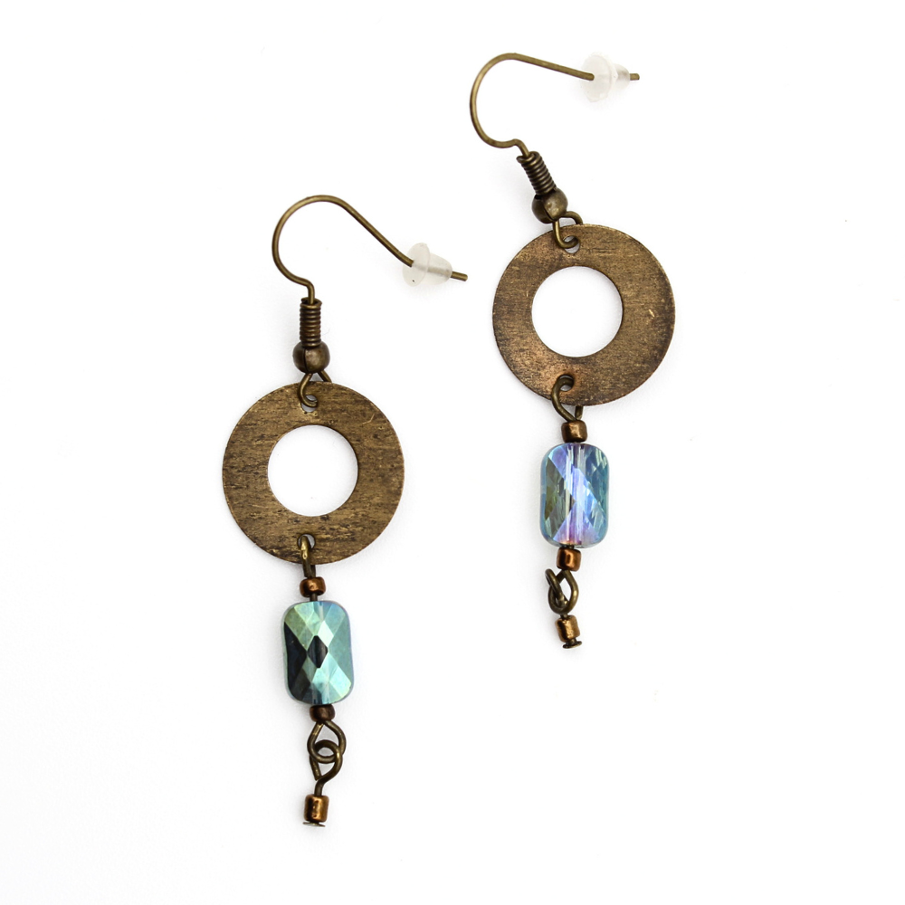 Bronze & Blue Earrings