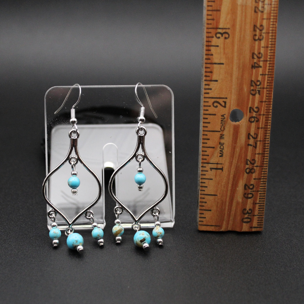 Turquoise Dangle Earrings (Silver)