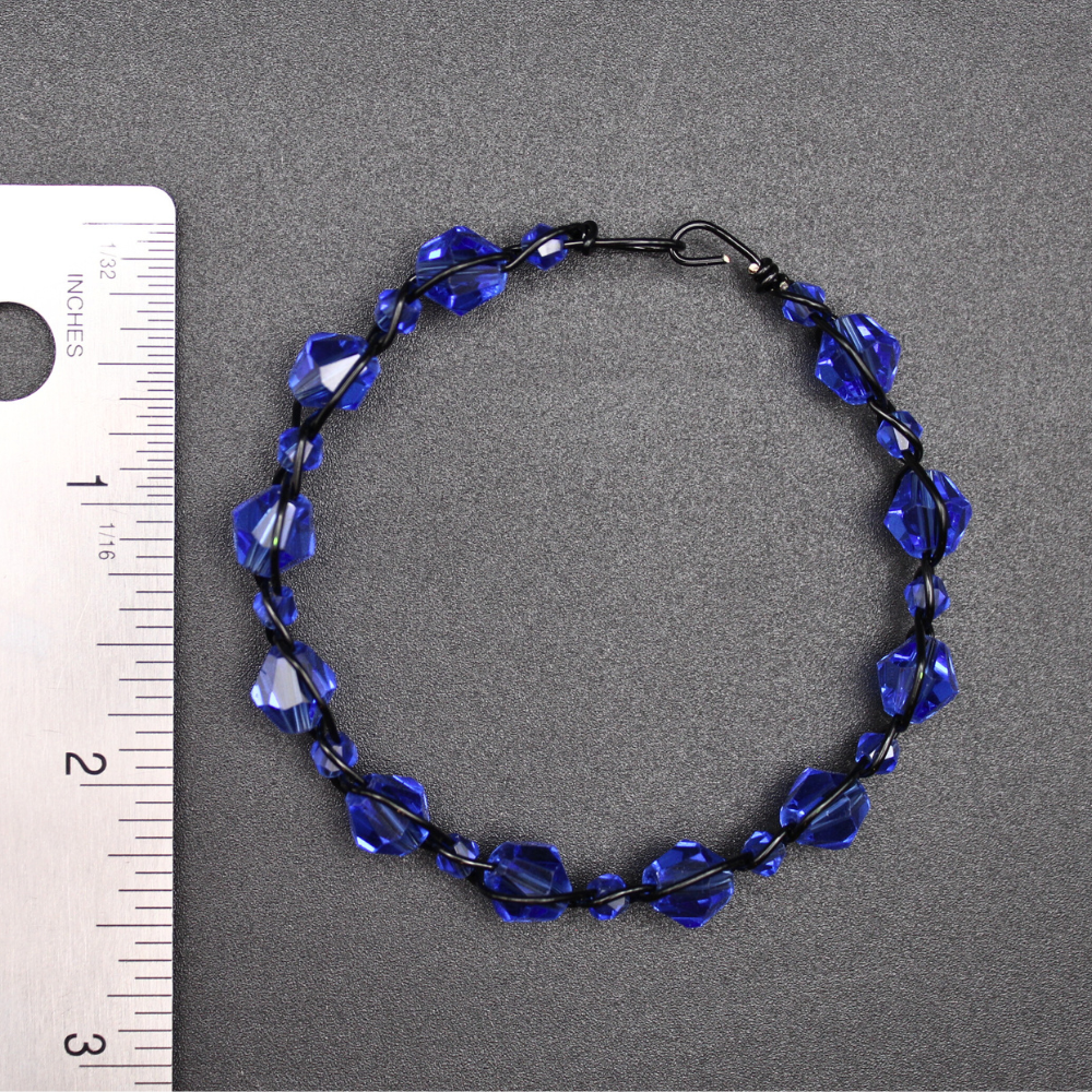 Black & Blue Bangle Bracelet (w/ Clasp)