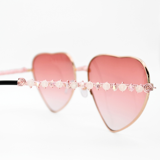 Heart-Shaped Sunglasses with Rose Quartz