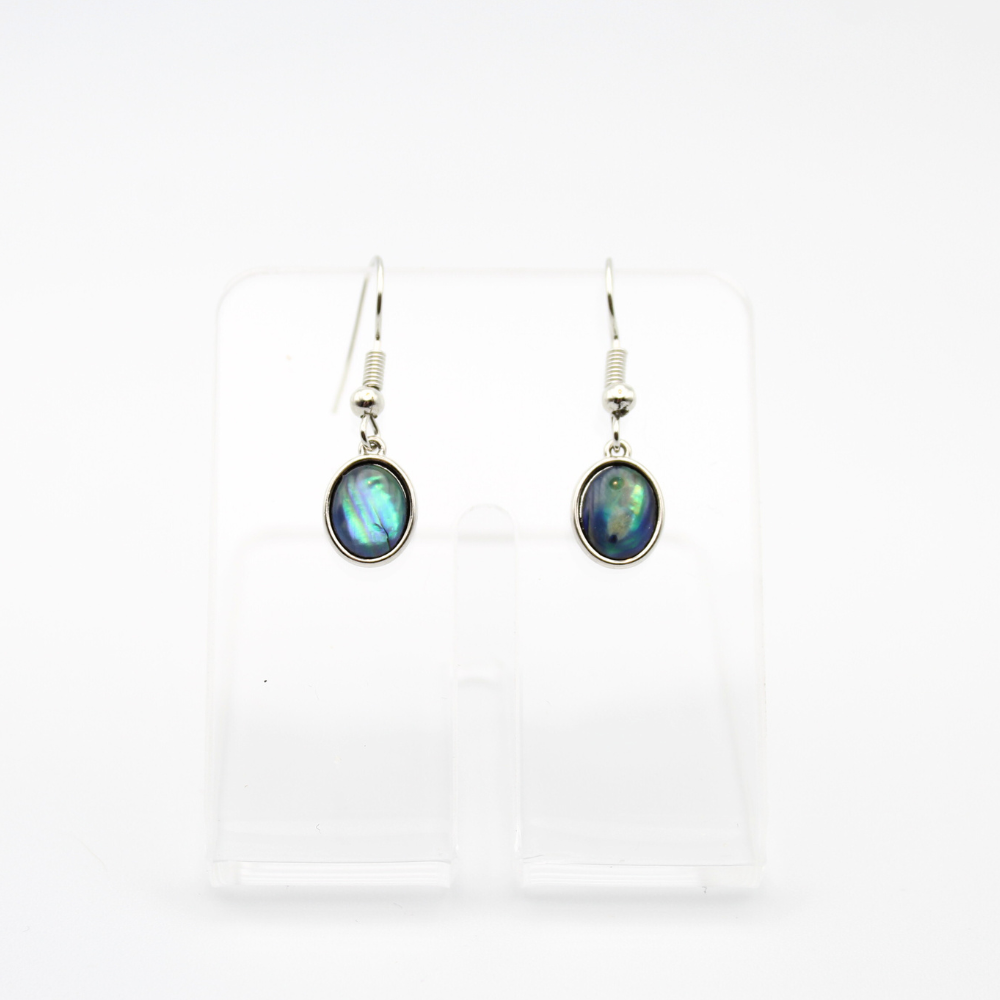 Labradorite-Style Charm Earrings (Silver)