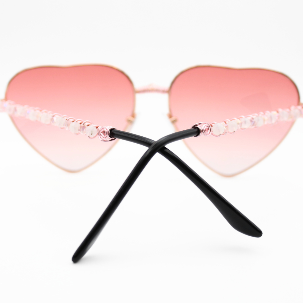 Heart-Shaped Sunglasses with Rose Quartz