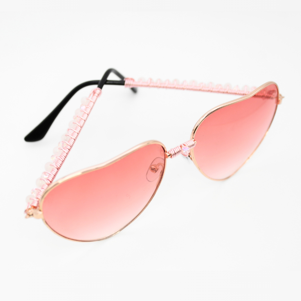 Heart-Shaped Sunglasses with Rose Quartz