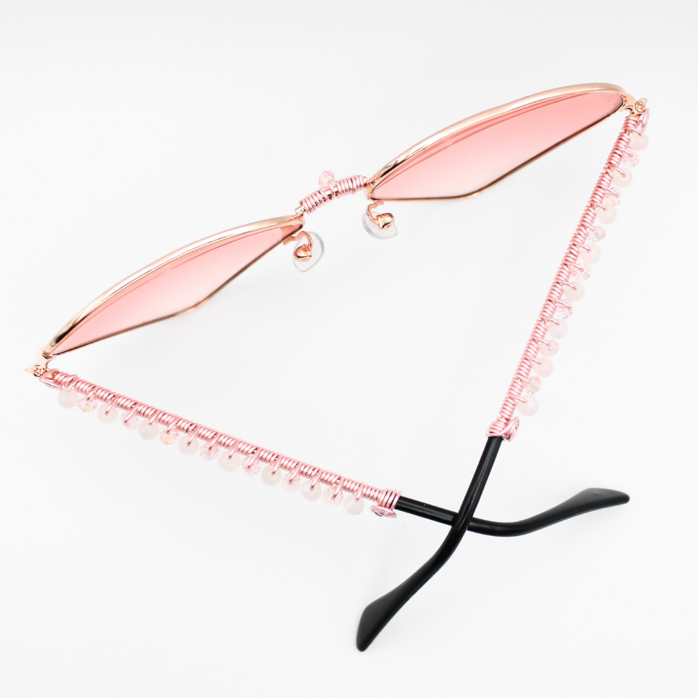 Heart-Shaped Sunglasses with Rose Quartz