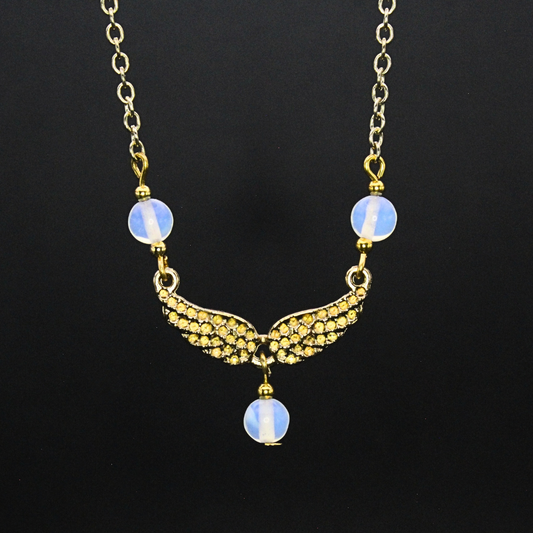 Angel Wings Necklace with Opalite