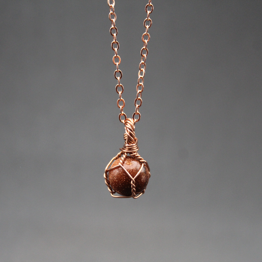 Goldstone Sphere Necklace