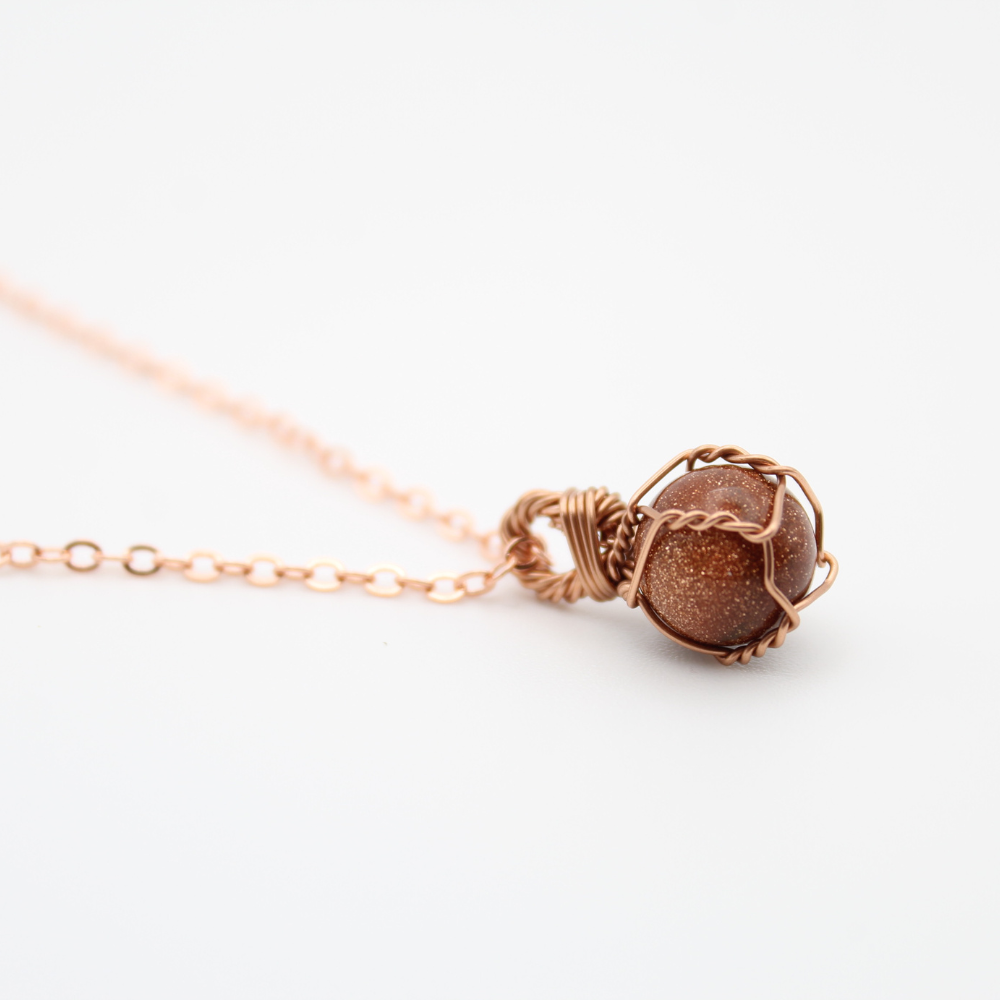Goldstone Sphere Necklace