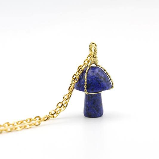 Lapis Lazuli Mushroom Necklace