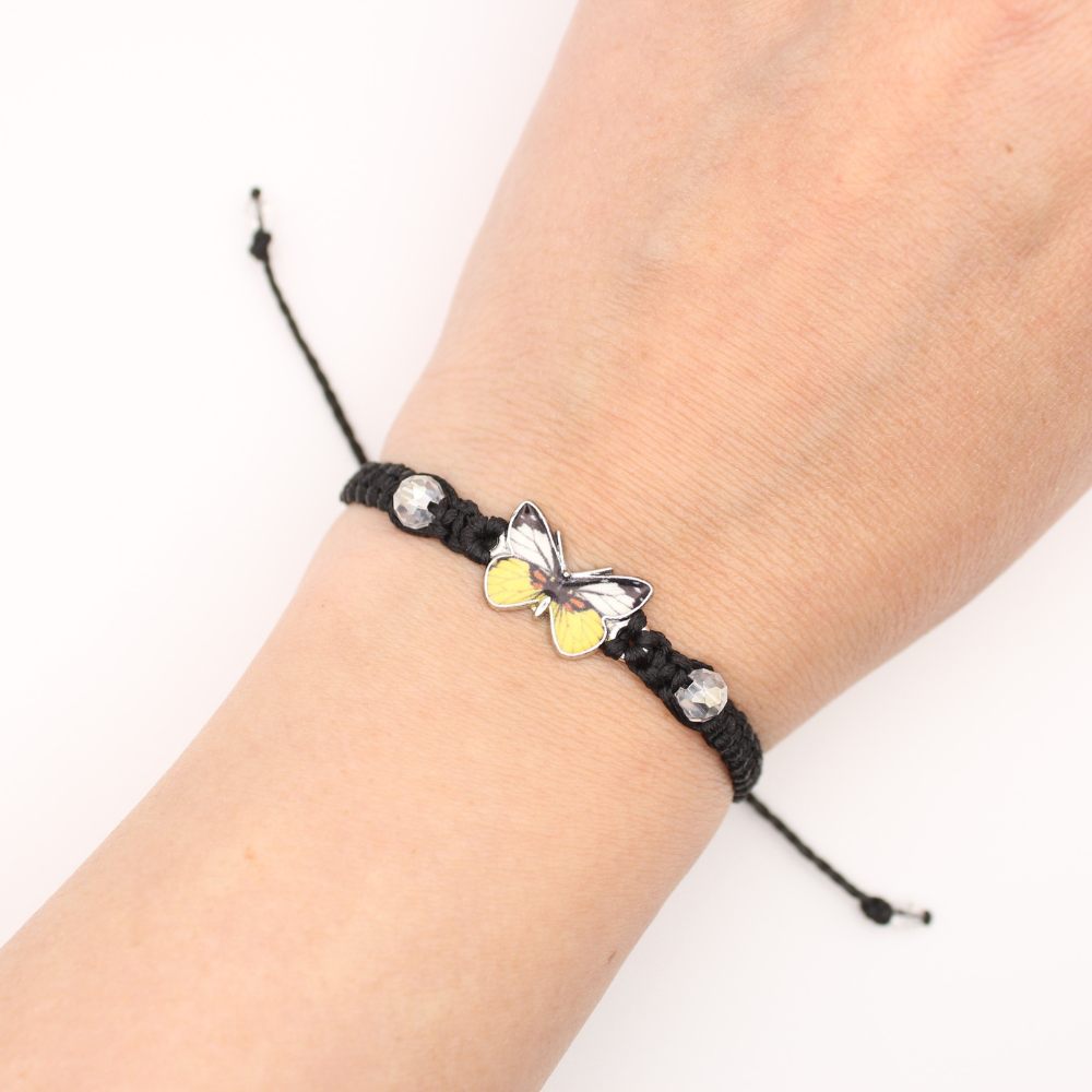 Yellow Butterfly Bracelet (Adjustable)