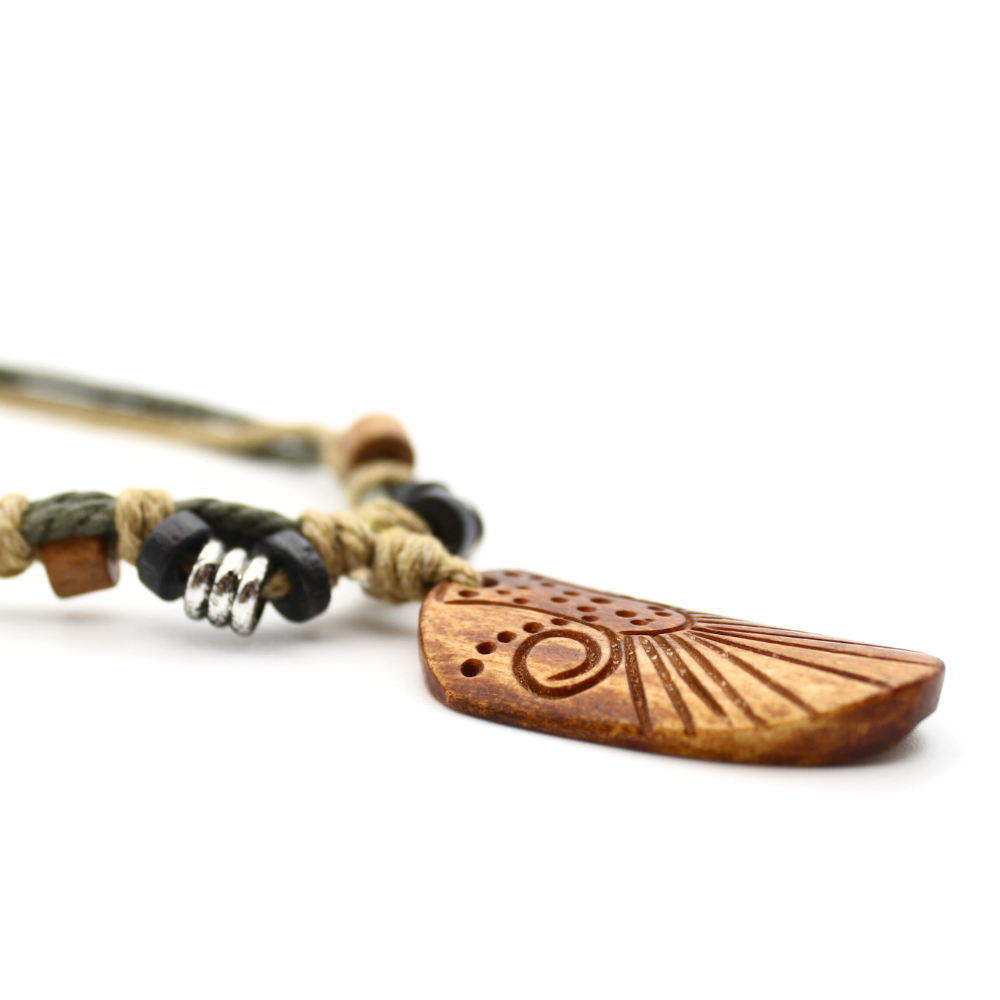 Sun Rays - Carved Bone Necklace