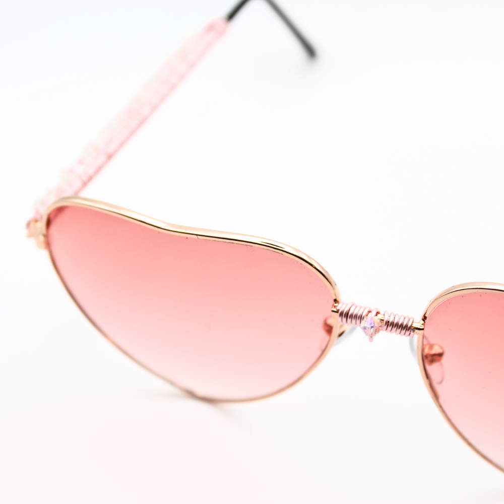 Heart-Shaped Sunglasses with Rose Quartz
