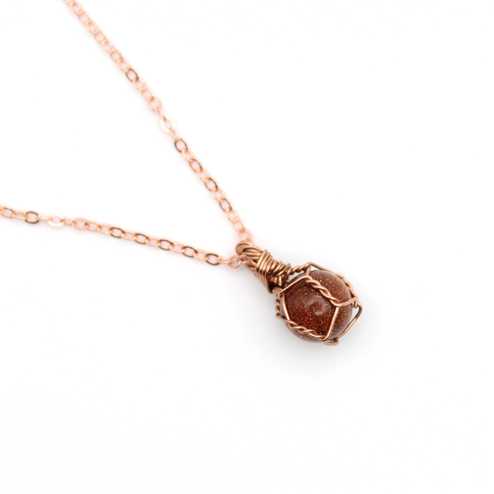 Goldstone Sphere Necklace