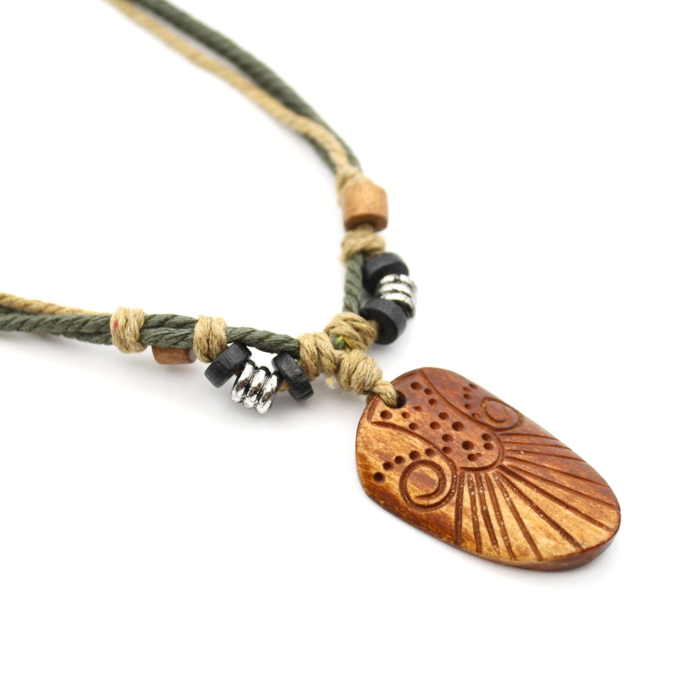 Sun Rays - Carved Bone Necklace