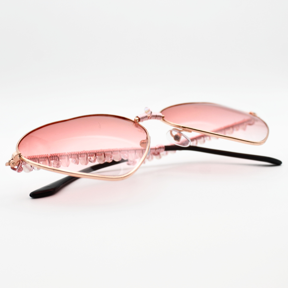Heart-Shaped Sunglasses with Rose Quartz