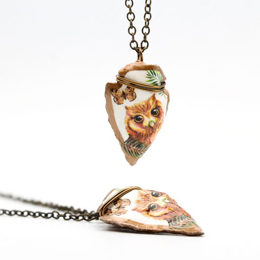 Owl Arrowhead Necklace