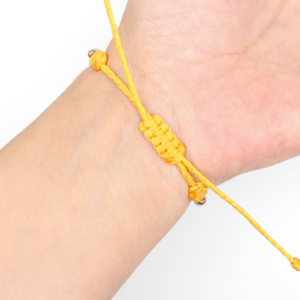 Daisy Charm Bracelet with Turquoise & Copper (Adjustable)