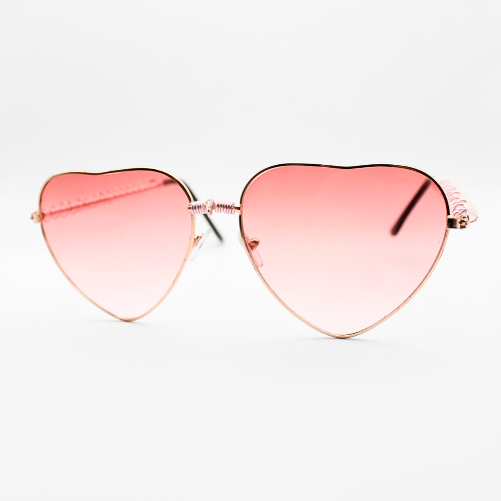 Heart-Shaped Sunglasses with Rose Quartz