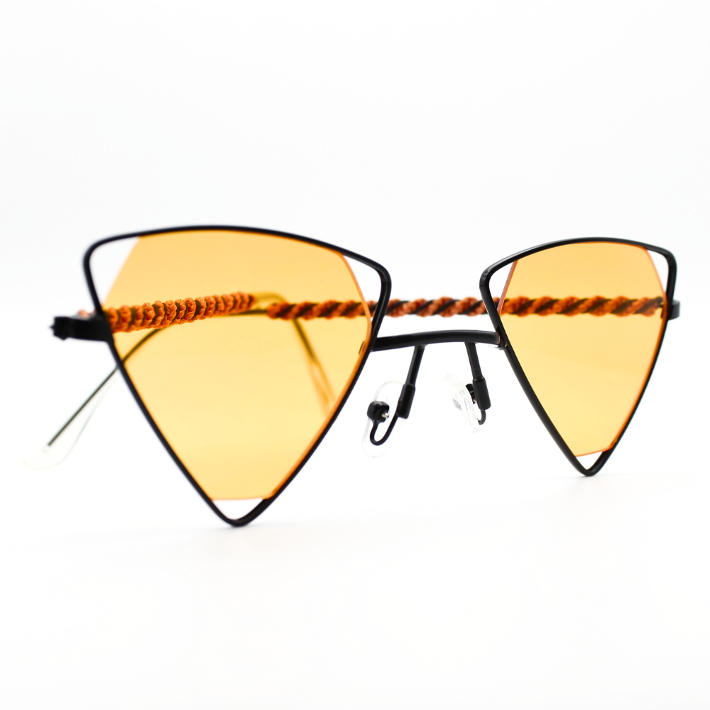 Orange Triangle Sunglasses with Macrame