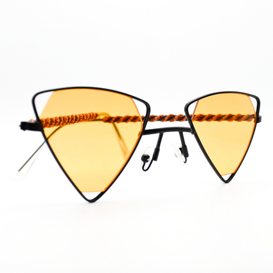 Orange Triangle Sunglasses with Macrame