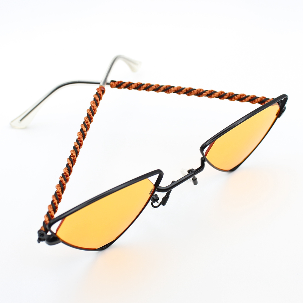 Orange Triangle Sunglasses with Macrame