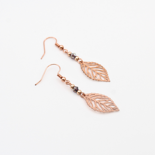 Rose Gold Leaf Earrings