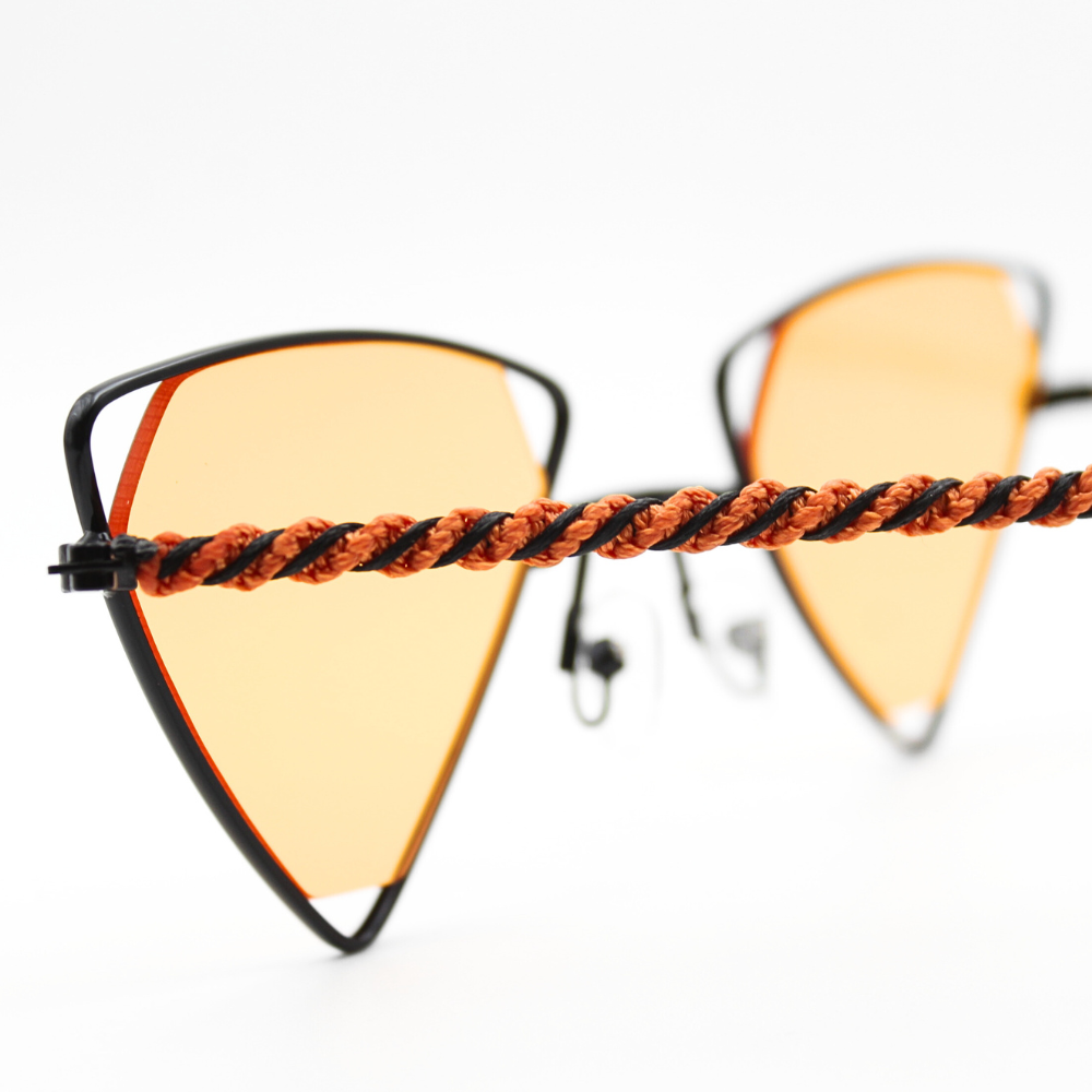 Orange Triangle Sunglasses with Macrame