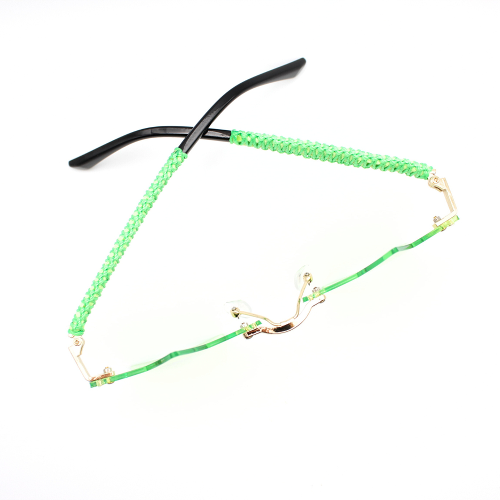 Green Star Sunglasses with Macrame