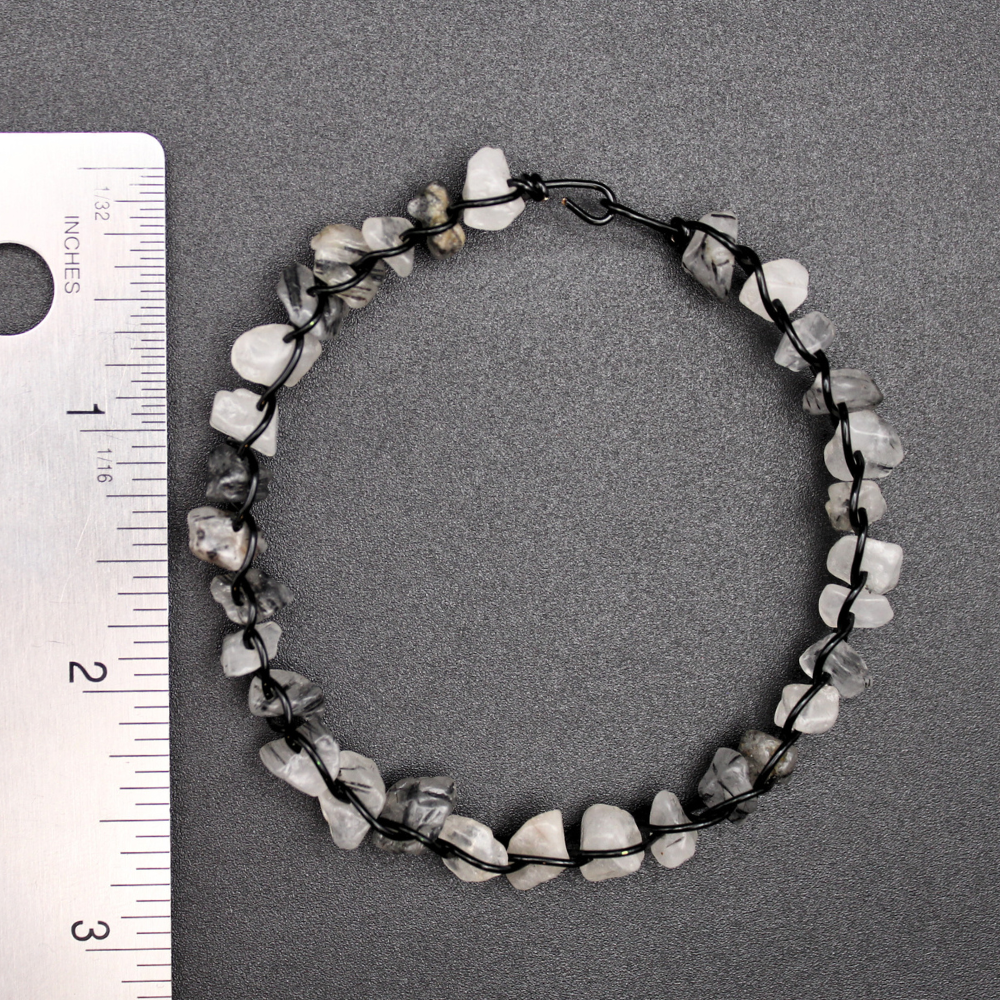 Rutilated Quartz Bangle Bracelet (w/ Clasp)