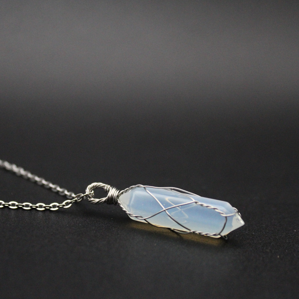 Opalite Point Necklace (Silver)