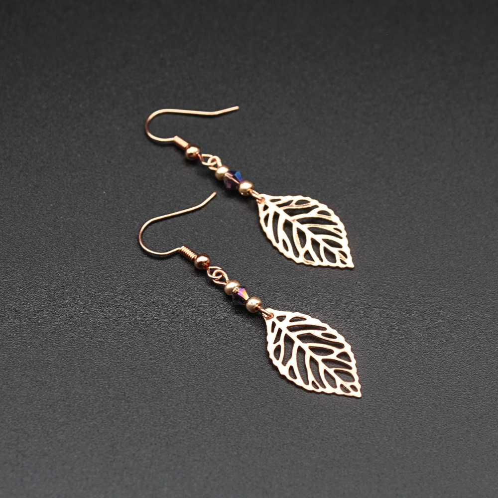 Rose Gold Leaf Earrings