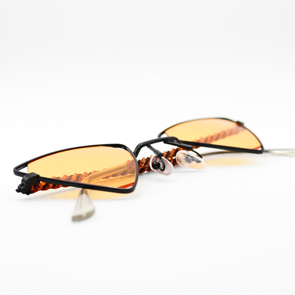 Orange Triangle Sunglasses with Macrame