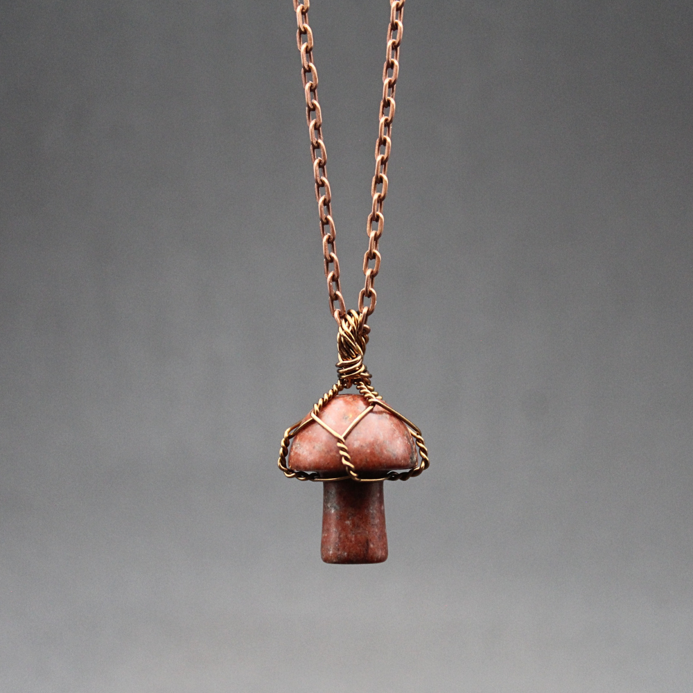 Red Jasper Mushroom Necklace