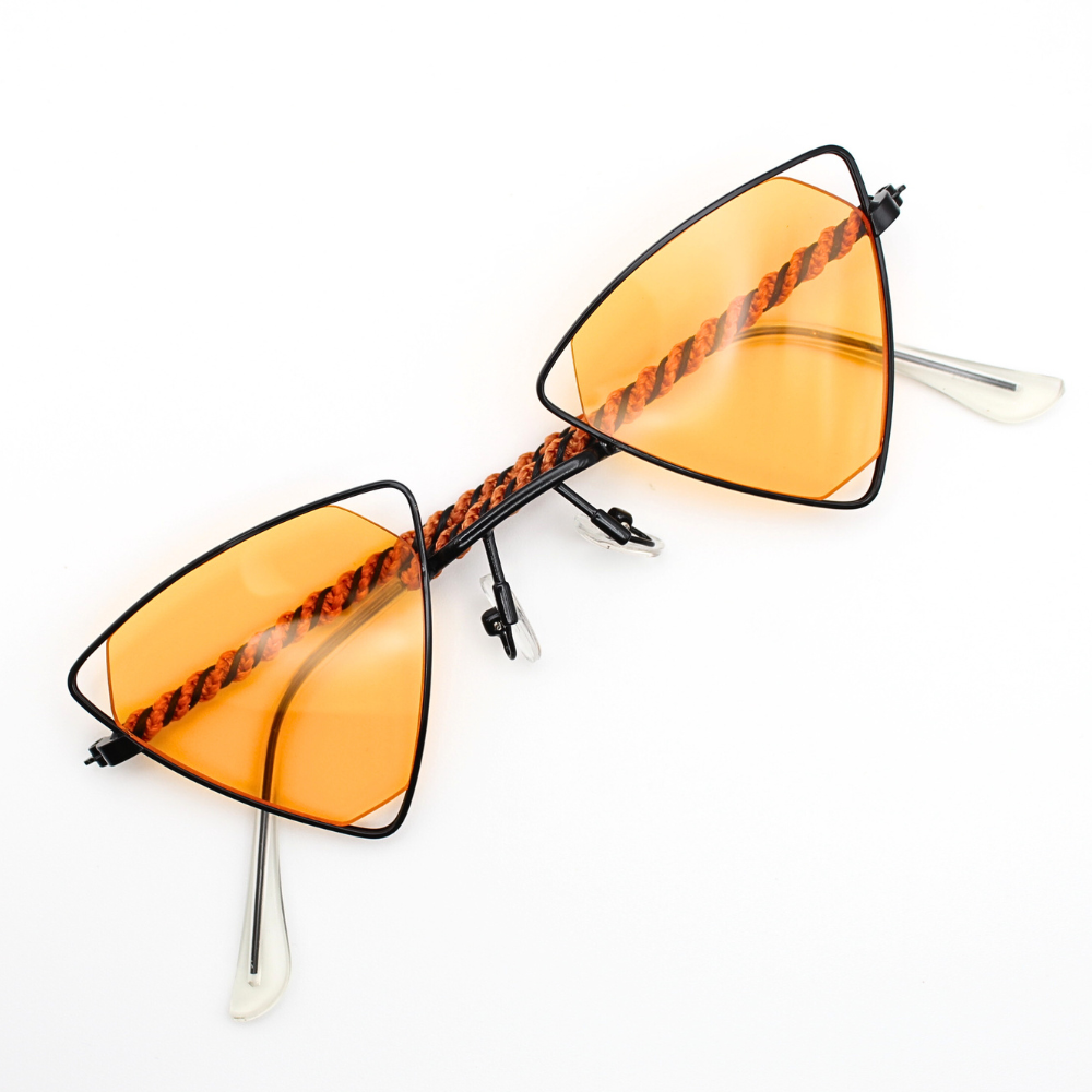 Orange Triangle Sunglasses with Macrame