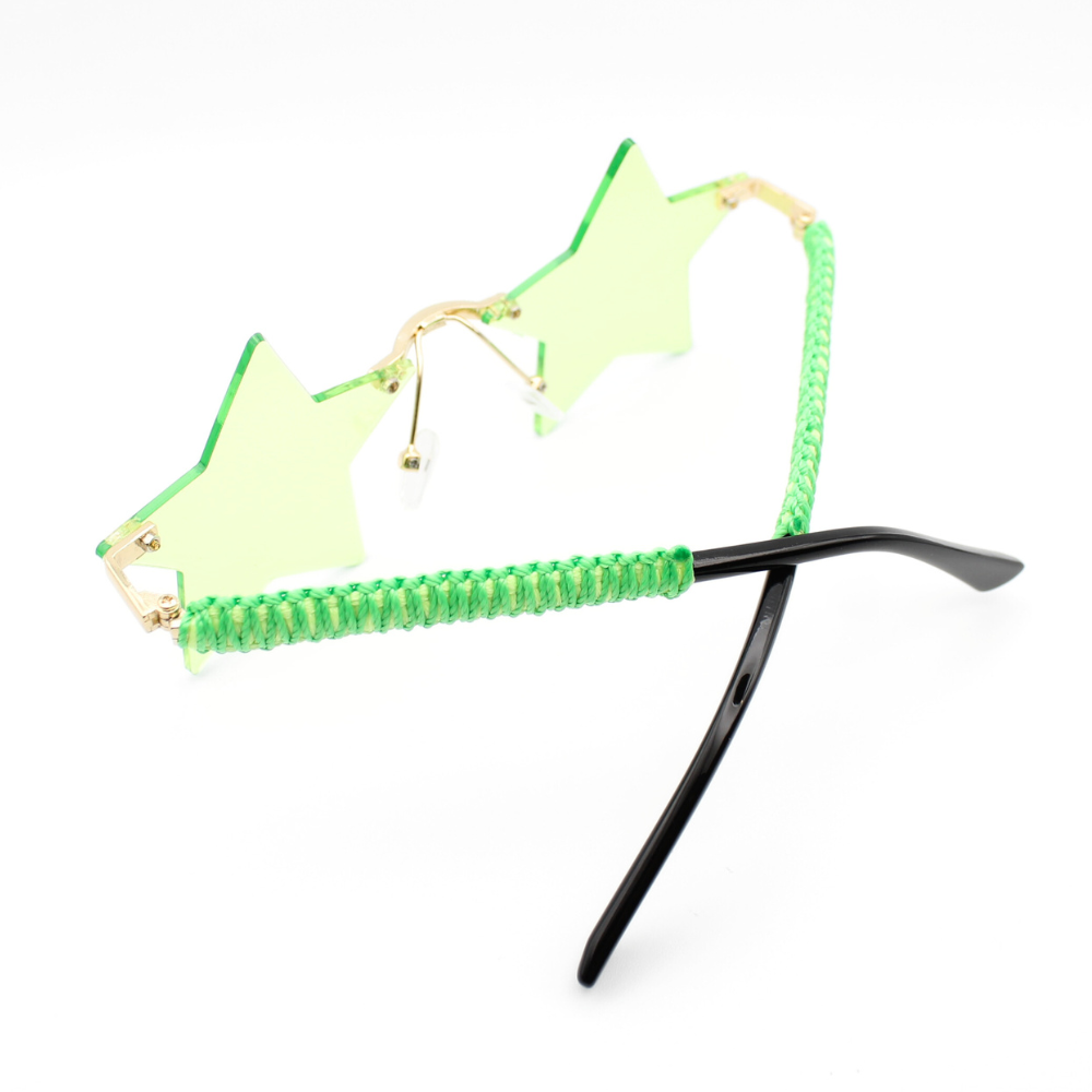 Green Star Sunglasses with Macrame